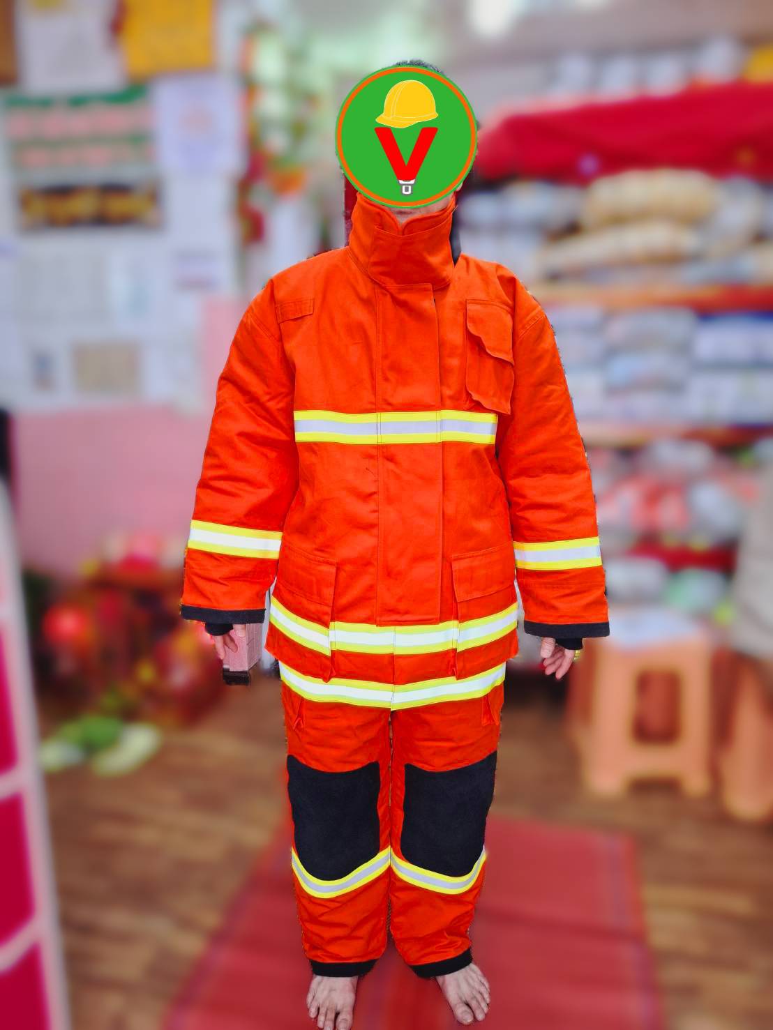 ชุดดับเพลิง ผ้า 3 ชั้น ผ้า FR-COTTON แถบสะท้อนแสงกันไฟ