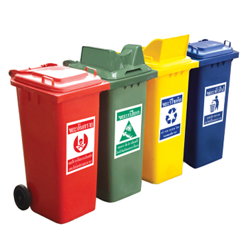 ถังขยะแบบฝาเรียบ-ช่องทิ้ง