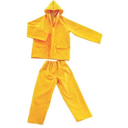 ชุดกันเคมี สีเหลือง เสื้อคลุม + กางเกง