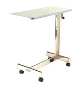 โต๊ะคร่อมเตียง โครงสแตนเลส ปรับสูง - ต่ำได้