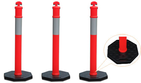 เสาจราจรคล้องโซ่พร้อมฐานยาง